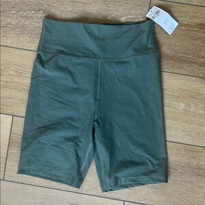 Abercrombie & Fitch Green Bike Shorts High-Waisted Stretchy